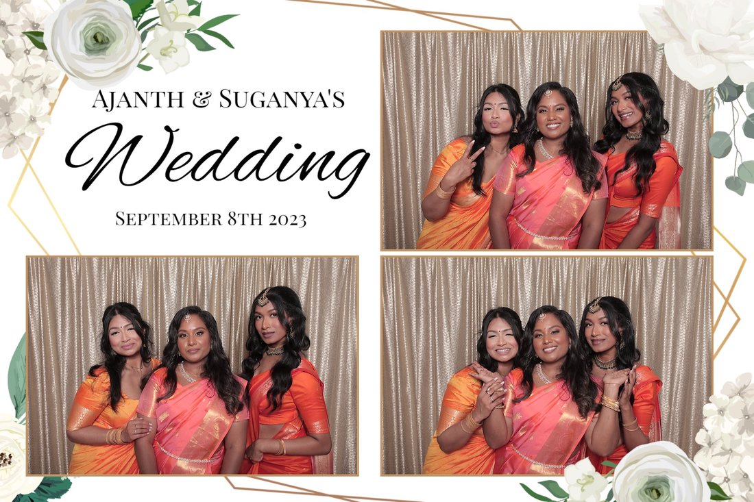 Printed postcard keepsake, champagne and gold wedding