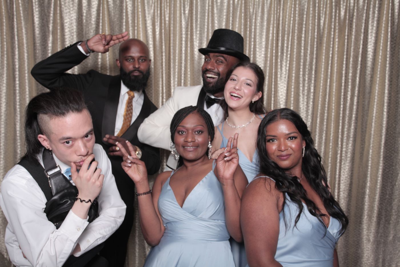 Wedding candid photo, blue floral reception theme