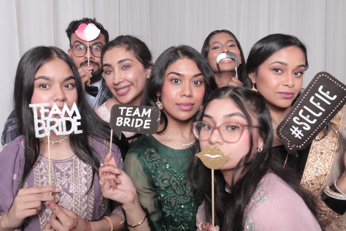 Wedding bridal party candid photo
